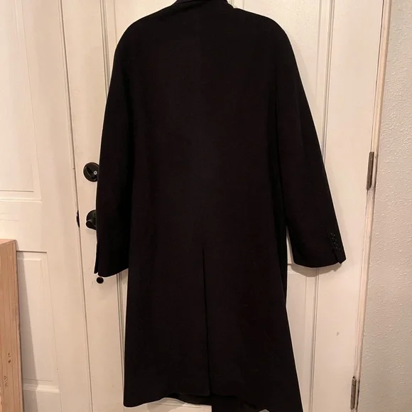 Rainforest Black Double-Breasted Men's Coat 100% Wool - Picture 2 of 7